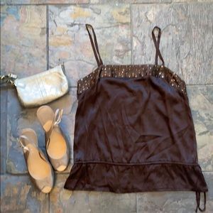 Express Design Studio Brown silk top